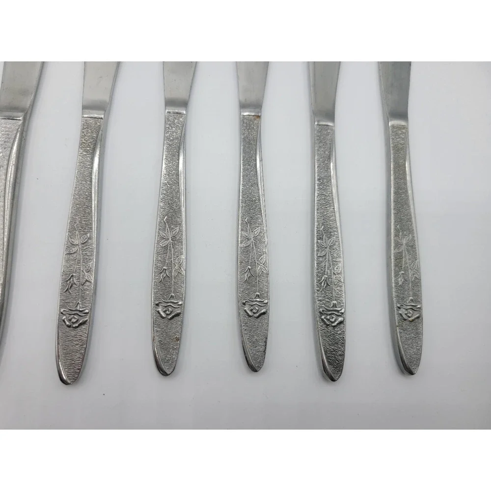 Stanley Roberts Florentine Rose stainless‎ steel 9 butter knives.